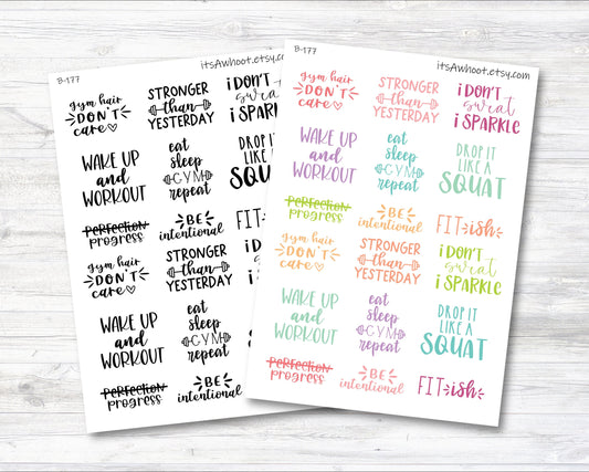 Gym Motivation Script Stickers (B177)