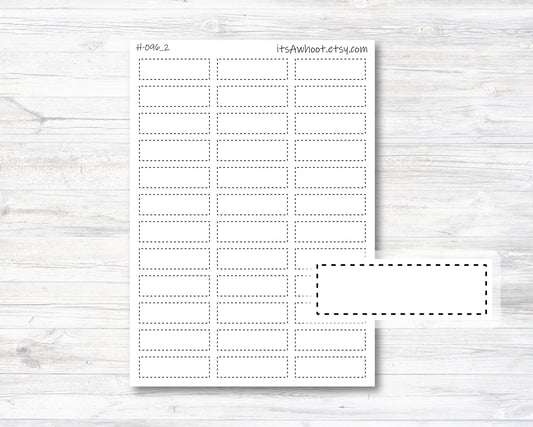 Quarter Blank Dash Box Label - .5", Medium Box Label Planner Sticker (H096_2)