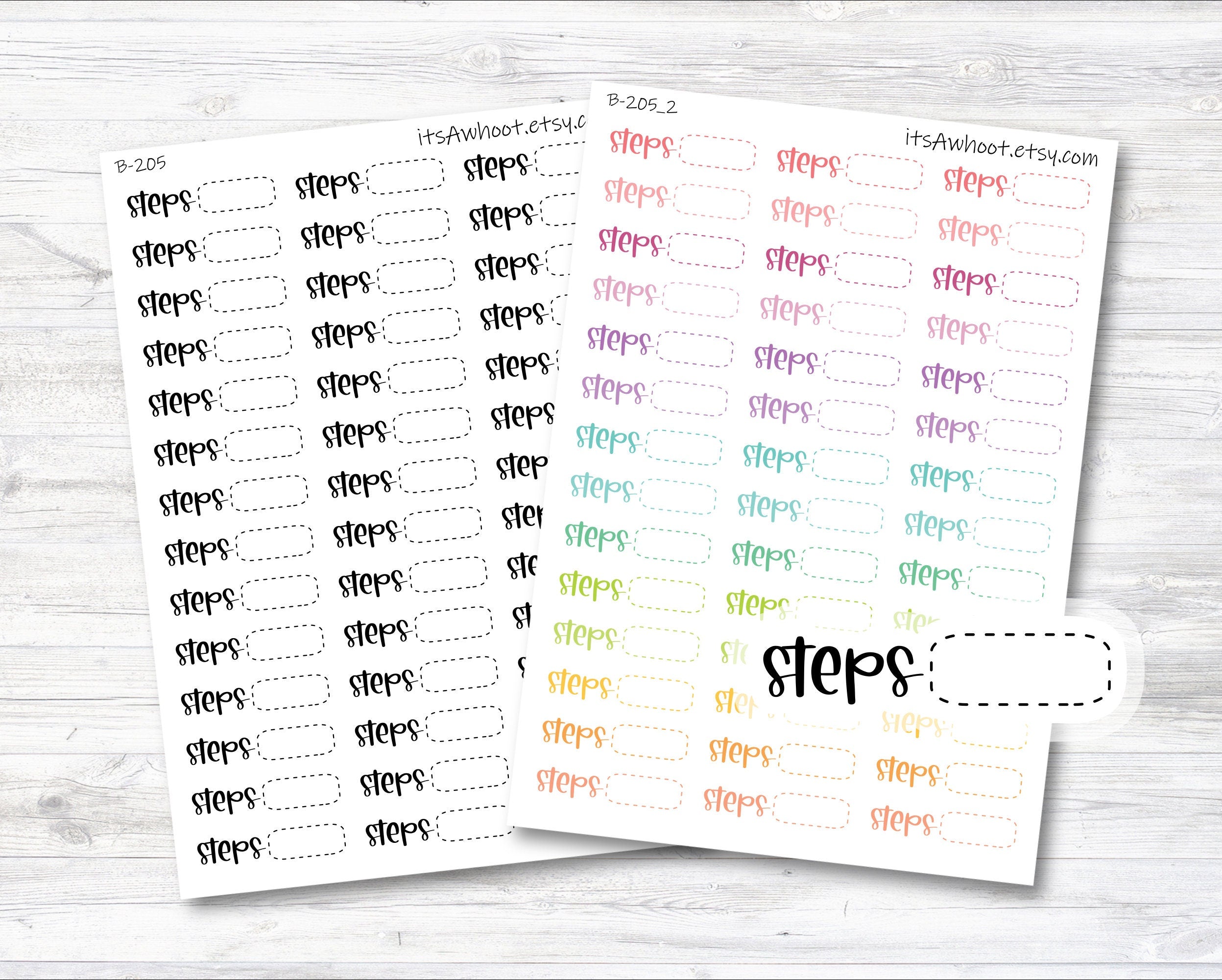 Two Step Test Sticker Steps Stickers, Steps Script Planner Stickers, Step Tracking Stickers ...