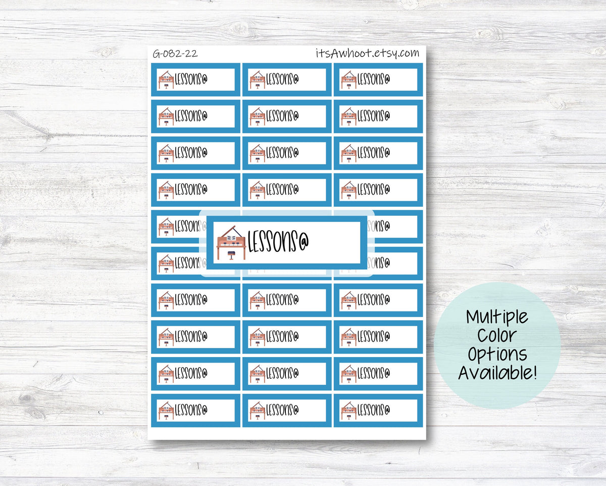 Music Lessons Label Piano Lessons Planner Box Label Stickers - Multiple Color Options (G08 ...