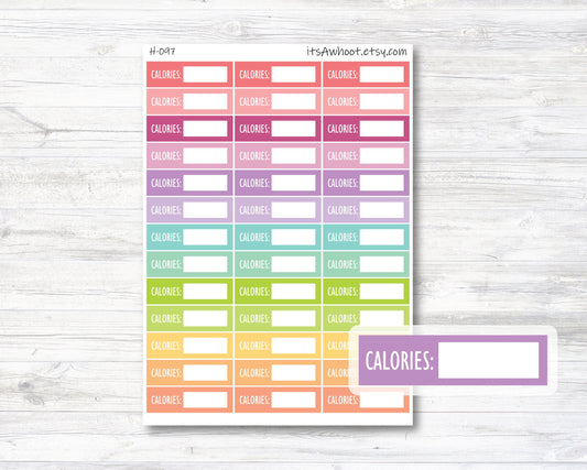 Calories Box Label Stickers, Calories Planner Sticker, Calorie Tracking Sticker (H097)