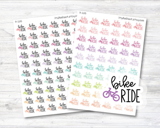 Bike Ride Script Planner Stickers, Bike Ride Stickers (B208)
