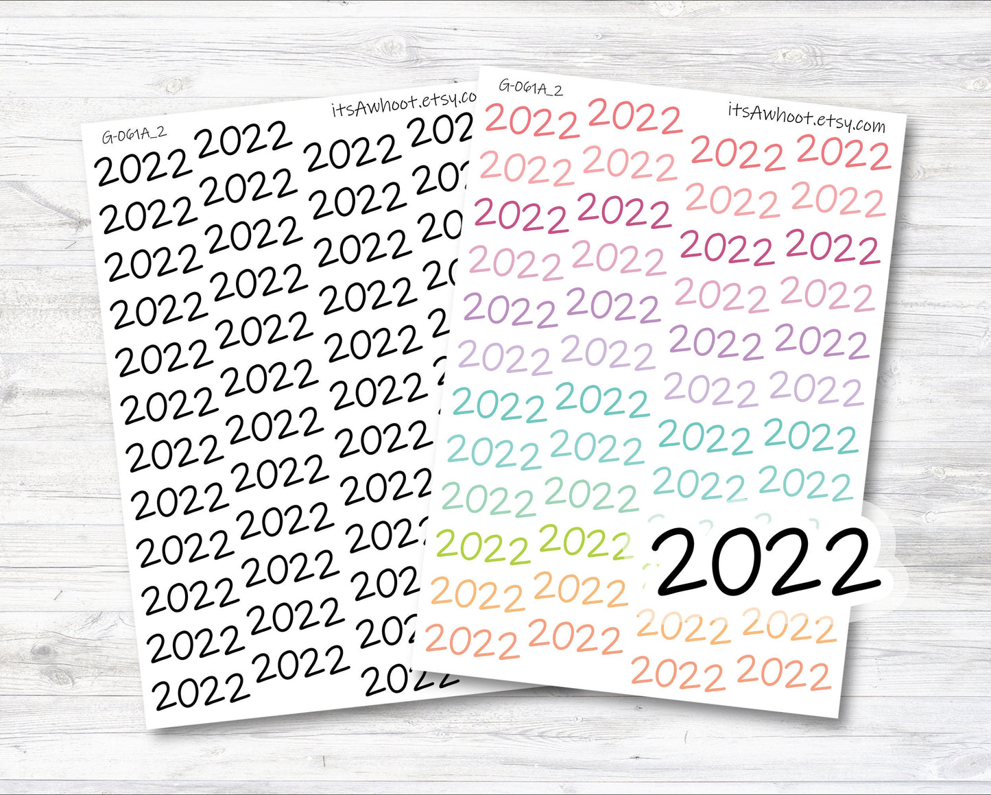 Year Script Planner Stickers - 2022 (G061_2)