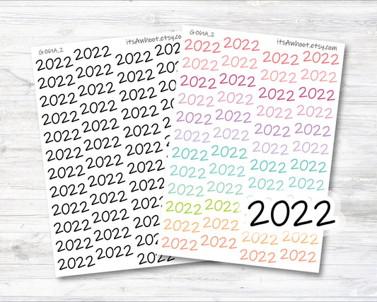 Year Script Planner Stickers - 2022 (G061_2)