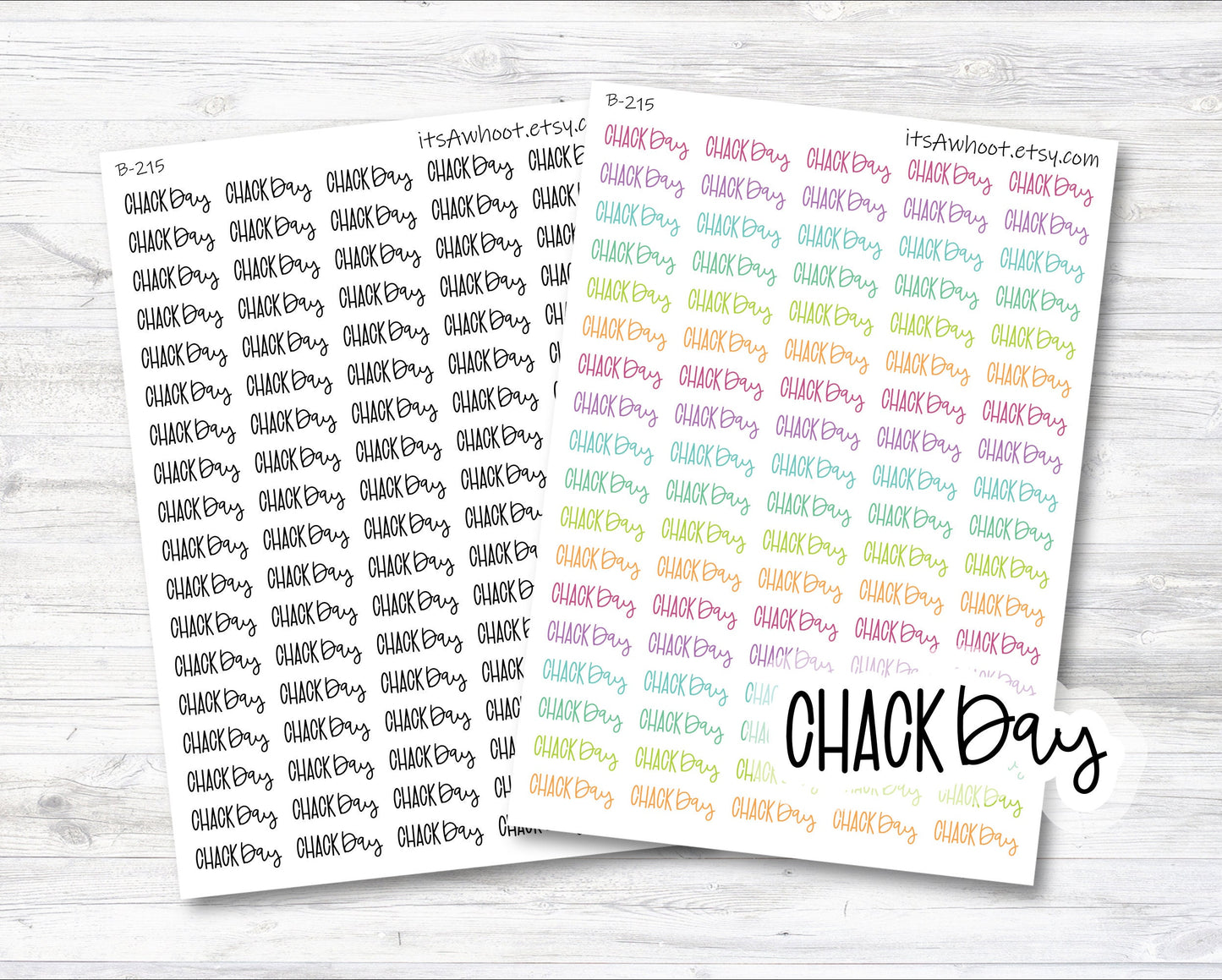 Chack Day Stickers, Check + Back Stickers, Chest Day Stickers, Back Day Stickers, Chack Day Script Planner Stickers (B215)