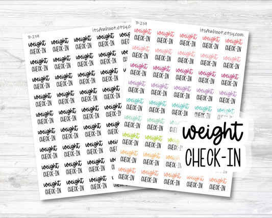 Weight Check-in Planner Sticker, Weight Check in Sticker (B219)