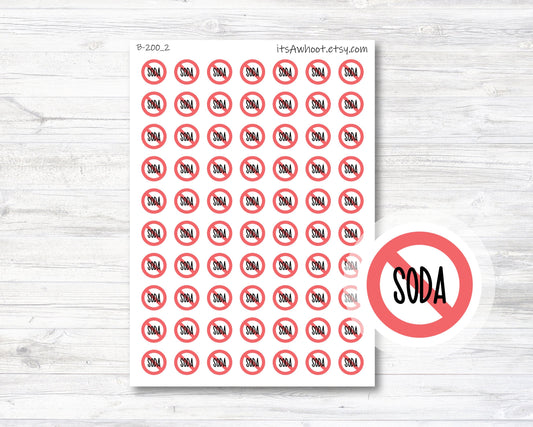 No Soda Planner Stickers, No Soda Sticker (B200_2)