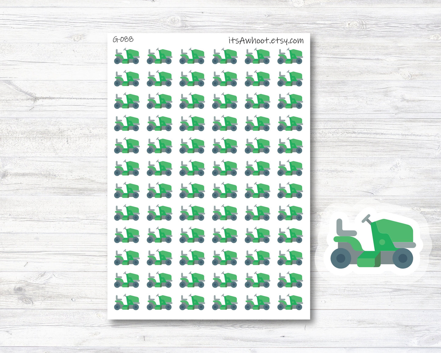 Lawn Mower Planner Stickers, Lawn Mowing Stickers, Tractor Stickers, Lawn Tractor Stickers (G088)