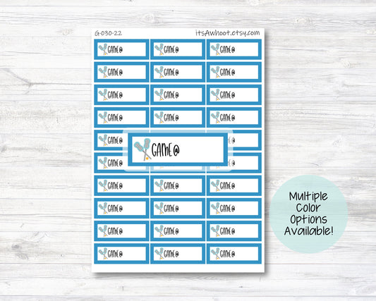 Lacrosse Game Planner Label Stickers - Multiple Color Options (G030)