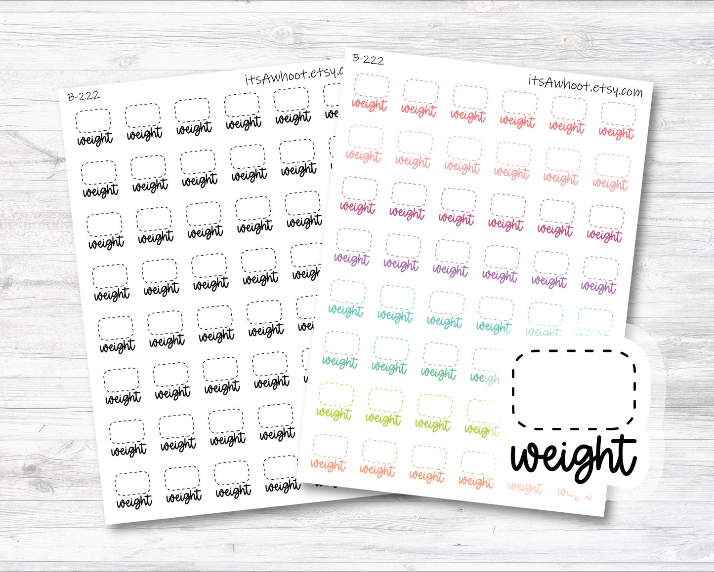 Weight Stickers, Weight Script Stickers, Weight Planner Stickers (B222)