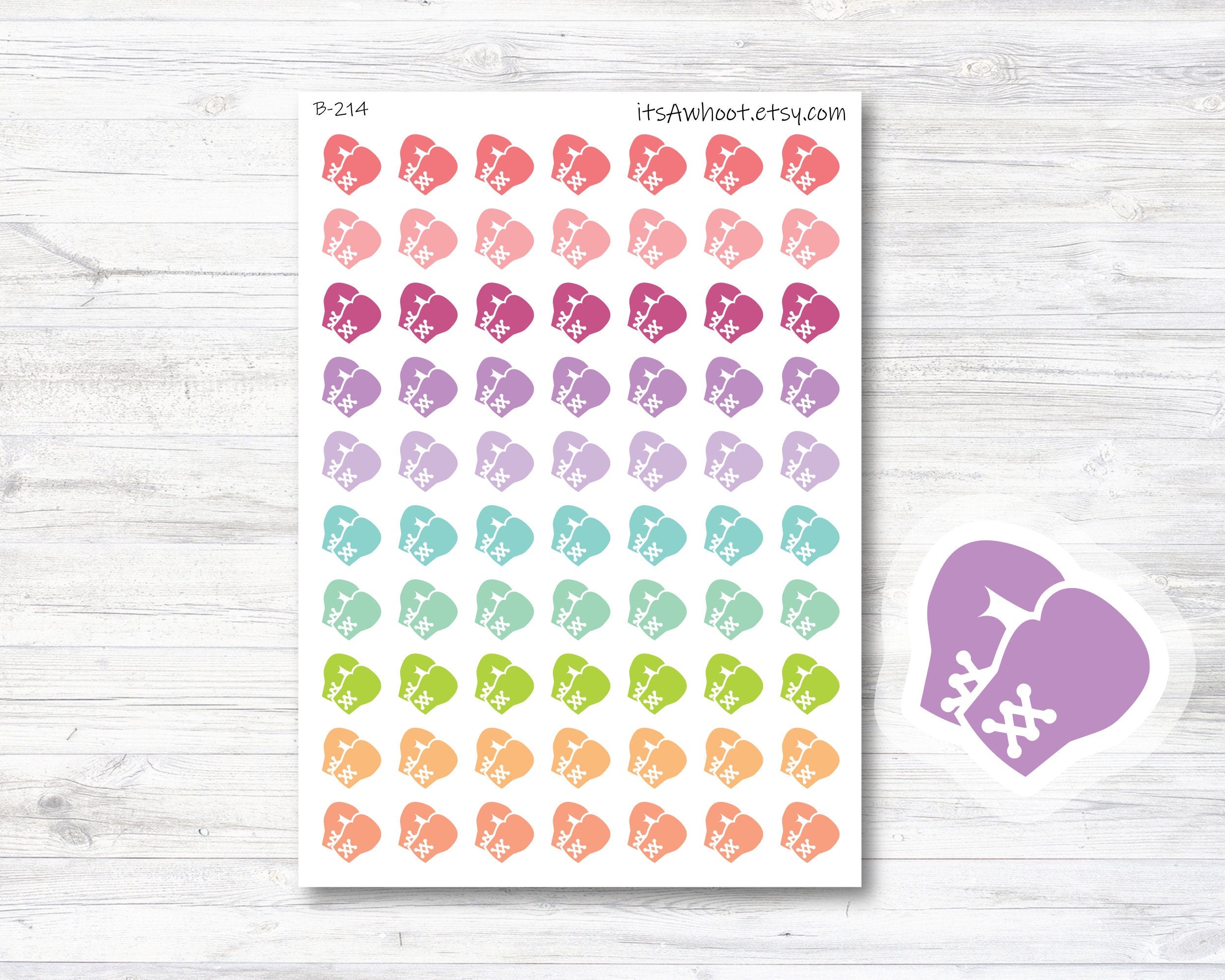 Boxing Planner Stickers, Boxing Glove Stickers, Kick Boxing Stickers ...