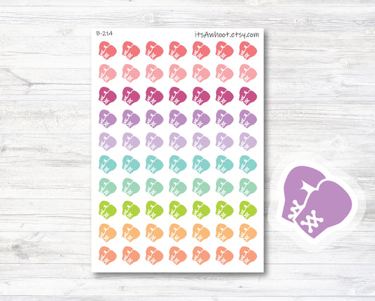Boxing Planner Stickers, Boxing Glove Stickers, Kick Boxing Stickers - Rainbow (B214)
