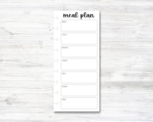Meal Plan Happy Planner Insert - Half Sheet - Classic Size (M002)