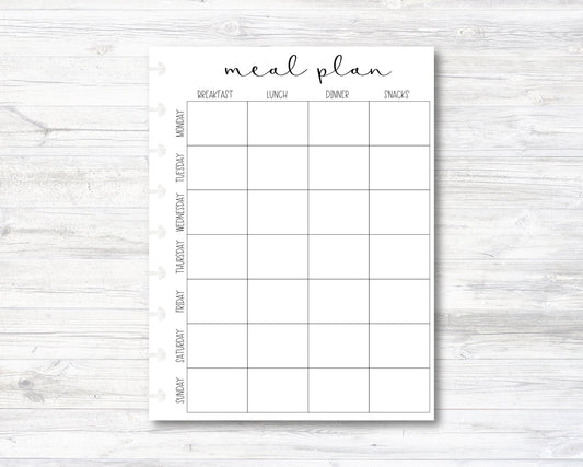 Weekly Meal Plan Happy Planner Insert - Classic Size (M013)