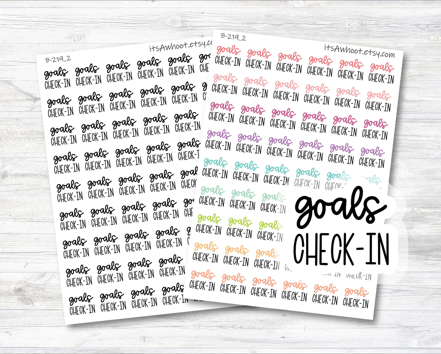 Goals Check-in Planner Sticker, Goals Check in Sticker, Goals Check-in Sticker (B219_2)