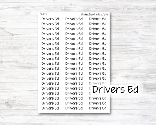 Drivers Ed Script Planner Stickers (G095)