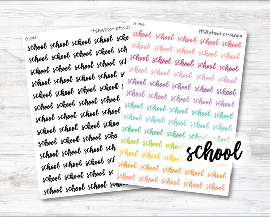 School Script Planner Stickers (G096)