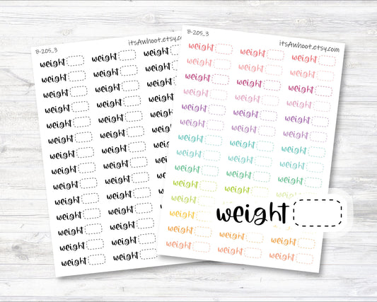 Weight Stickers, Weight Script Planner Stickers, Weight Tracking Stickers (B205_3)