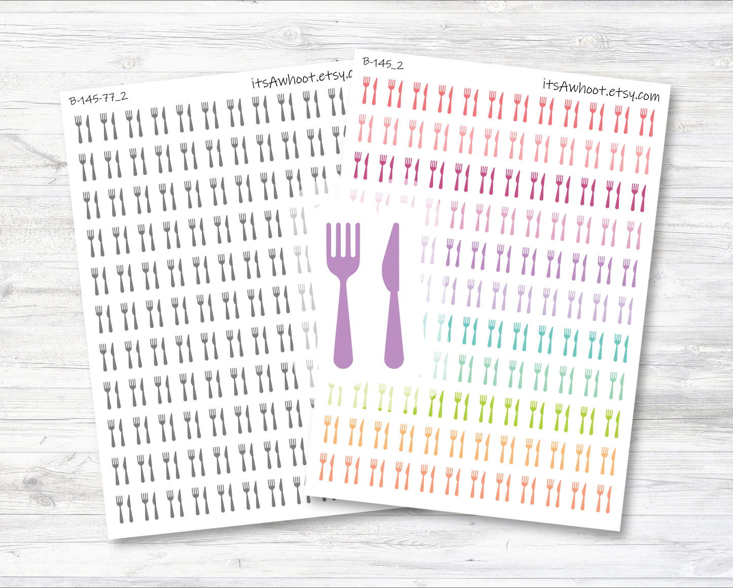 Fork & Knife Meal Planner Stickers (B145_2)