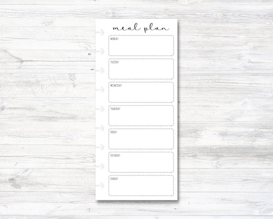 Meal Plan Happy Planner Insert - Half Sheet - Classic Size (M001)