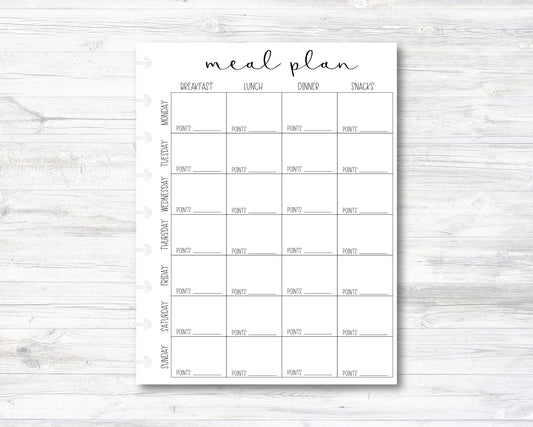 Weekly Meal Plan with Points Happy Planner Insert - Classic Size (M014)