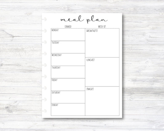 Weekly Meal Plan Happy Planner Insert - Classic Size (M015)