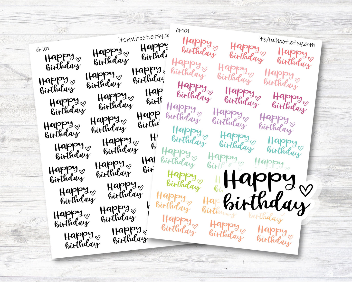 Happy Birthday Planner Stickers, Birthday Stickers (G101)