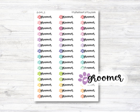 Groomer Planner Stickers, Groomer Paw Print Planner Stickers (G041_2)