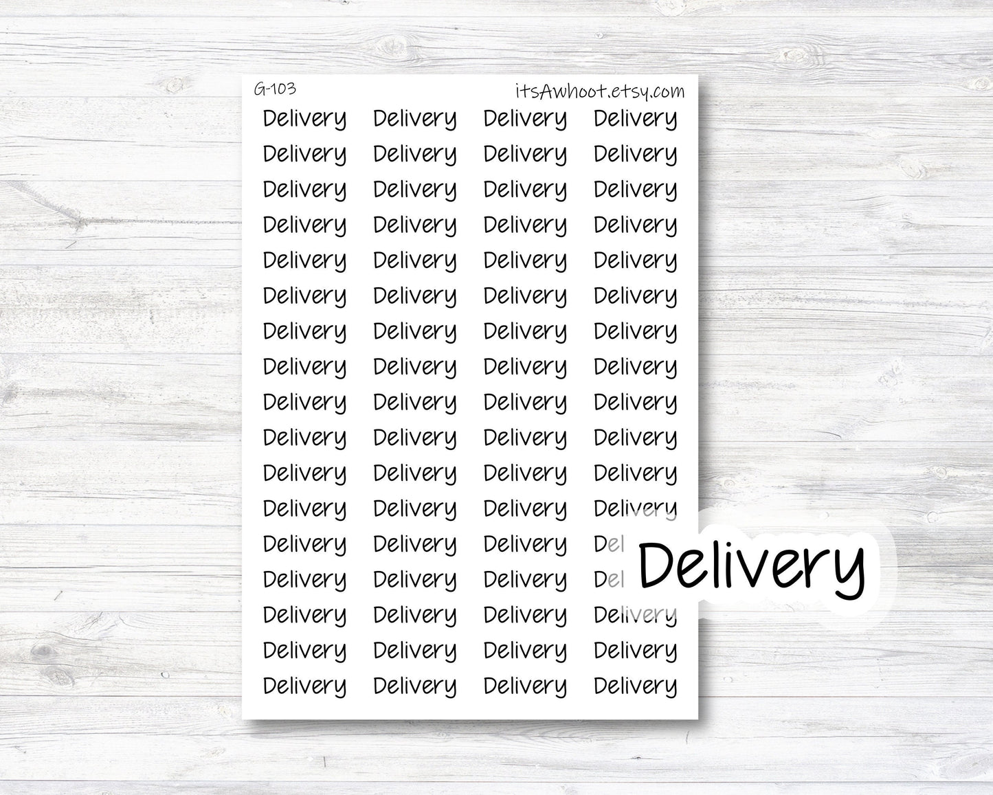 Delivery Script Planner Stickers, Delivery Stickers (G103)