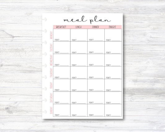 Weekly Meal Plan with Points Happy Planner Insert - Classic Size - Pink (M014_2)