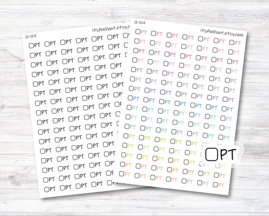 Physical Therapy Stickers with Checkbox, PT Planner Stickers, Physical Therapy Script Stickers (G104)
