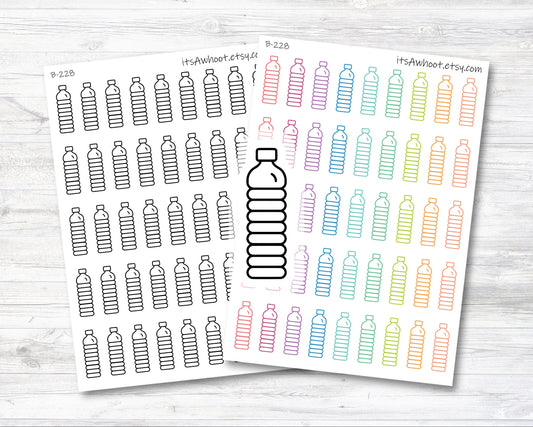 Water Tracker Stickers, Hydrate Planner Stickers, Hydration Tracking Planner Stickers, Water Bottle Sticker (B228)