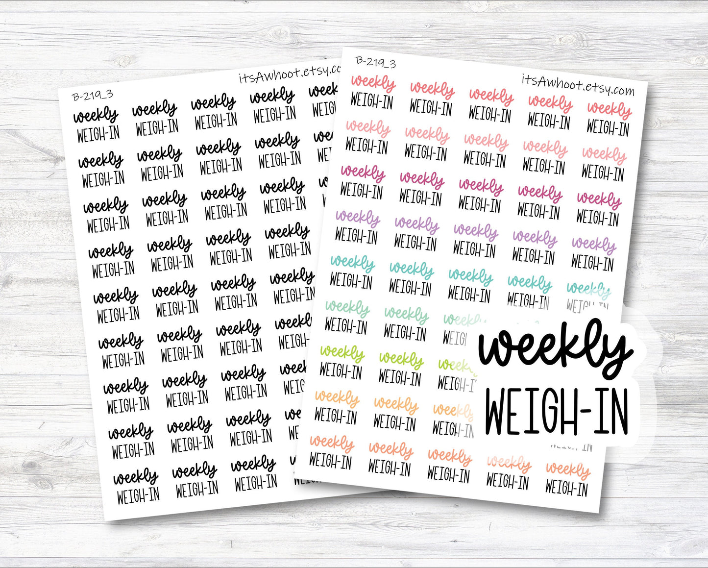 Weekly Weigh-in Planner Sticker, Weekly Weigh in Sticker (B219_3)