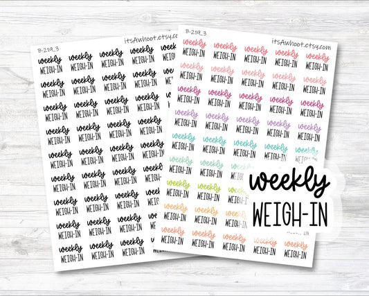 Weekly Weigh-in Planner Sticker, Weekly Weigh in Sticker (B219_3)