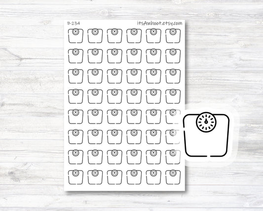 Weight Scale Planner Stickers - Black & White, Scale Planner Stickers (B234)