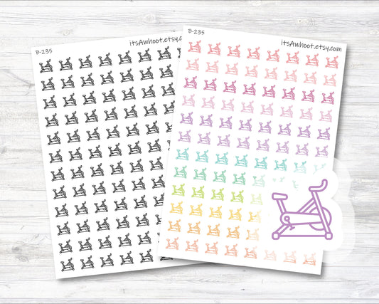 Spin Bike Planner Stickers, Cycling Bike Icon Sticker (B235)