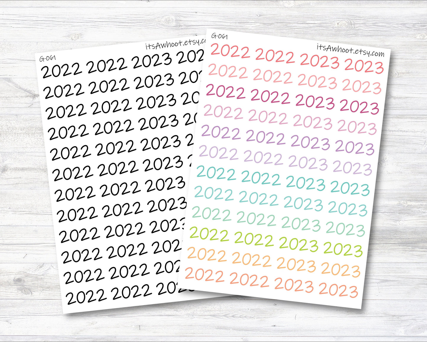 Year Script Planner Stickers - 2022 / 2023 (G061)