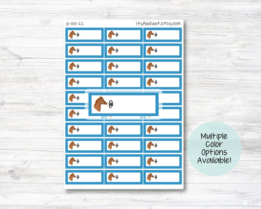 Horse Lessons Planner Label Stickers - Multiple Color Options (G106)