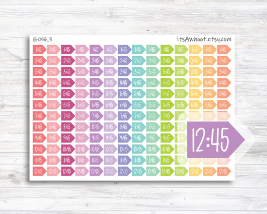 Appointment Time Arrow Planner Sticker - 45 Minute Intervals (G056_3)