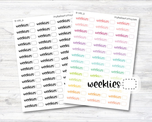 Weeklies Stickers, Weeklies Script Planner Stickers, Weekly Points Stickers (B195_6)