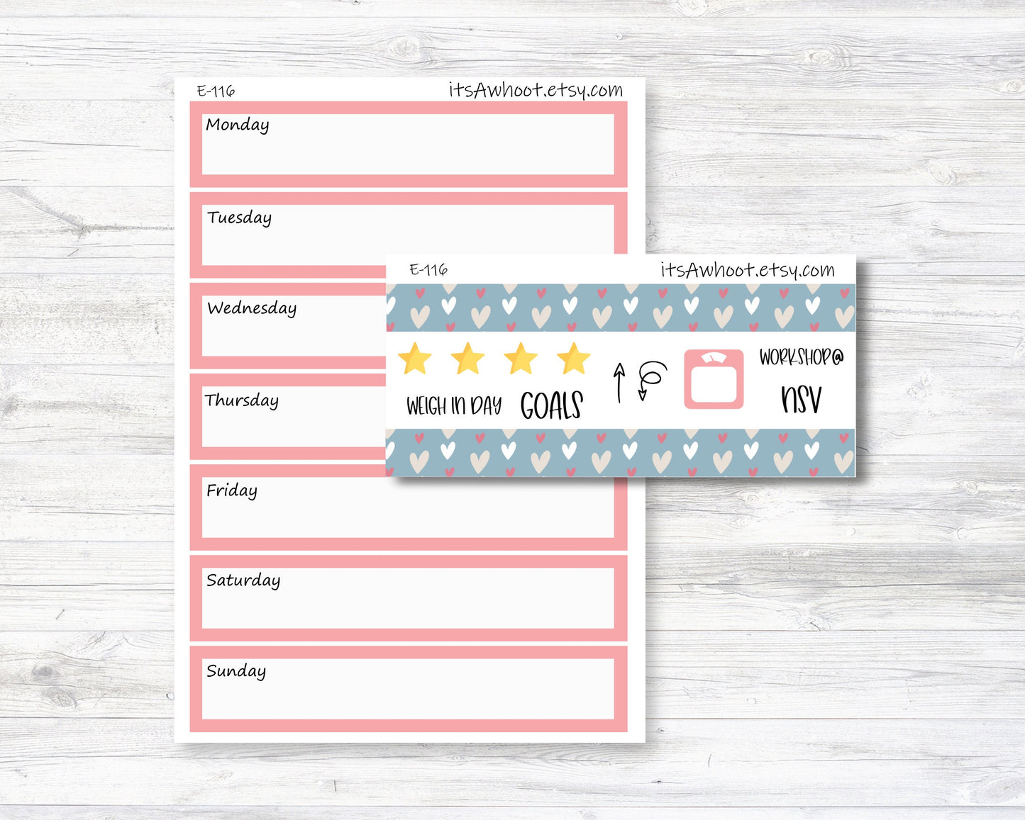 February Kit, Valentine's Day, Weight Loss Planner Stickers (B236-February2)