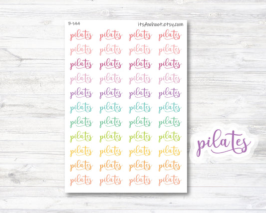 Pilates Script Stickers, Pilates Planner Sticker (B144)