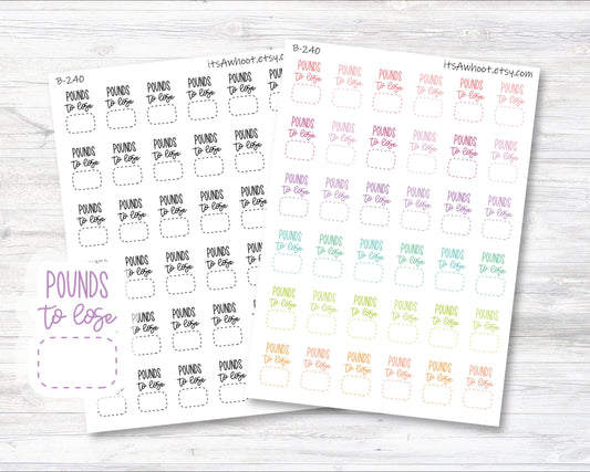 Pounds To Lose Stickers, Pounds To Lose Planner Stickers (B240)