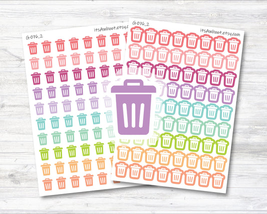 Garbage Can Planner Stickers, Trash Can Planner Stickers (G076_2)