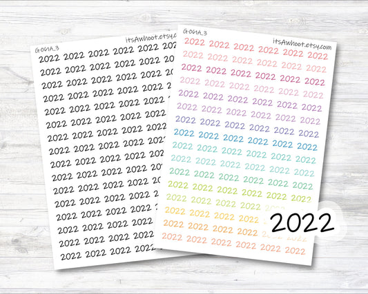 Year Script Planner Stickers - 2022 (G061_3)
