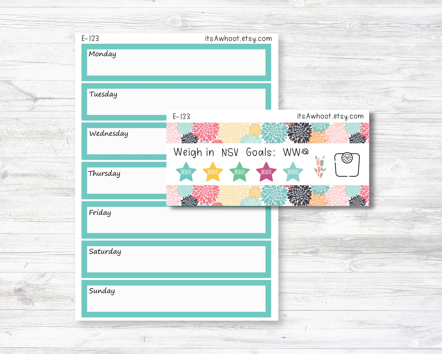 April Kit, Coffee Break, Weight Loss Planner Stickers (B255-April3)