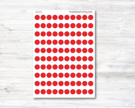 Red Dot Stickers, Period Tracking Stickers, Menstrual Cycle Tracking Planner Stickers - Set of 100 (G122)