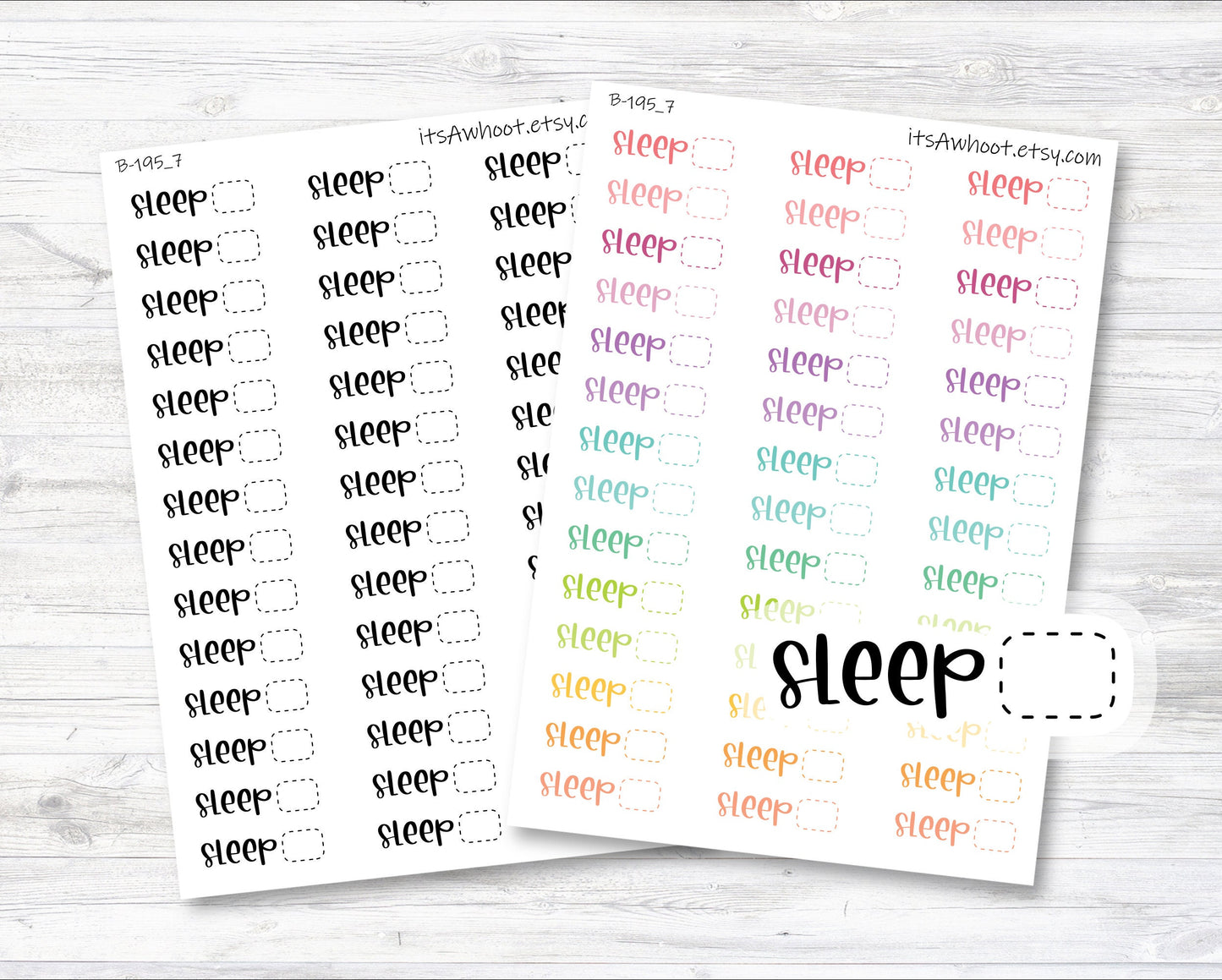 Sleep Stickers, Sleep Script Planner Stickers (B195_7)