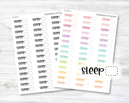 Sleep Stickers, Sleep Script Planner Stickers (B195_7)