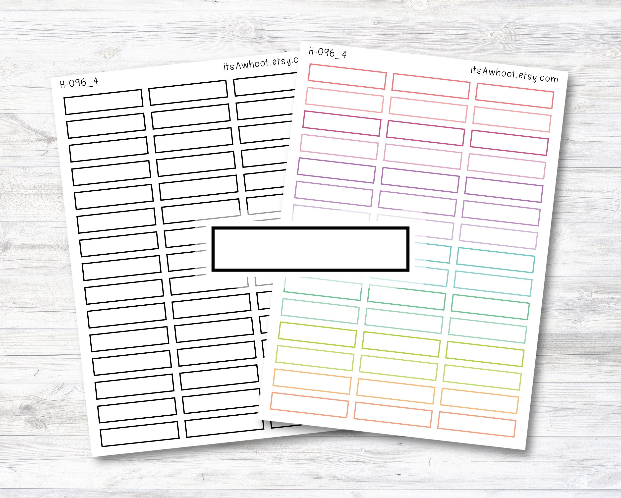 Small Blank Solid Line Box Label - .4